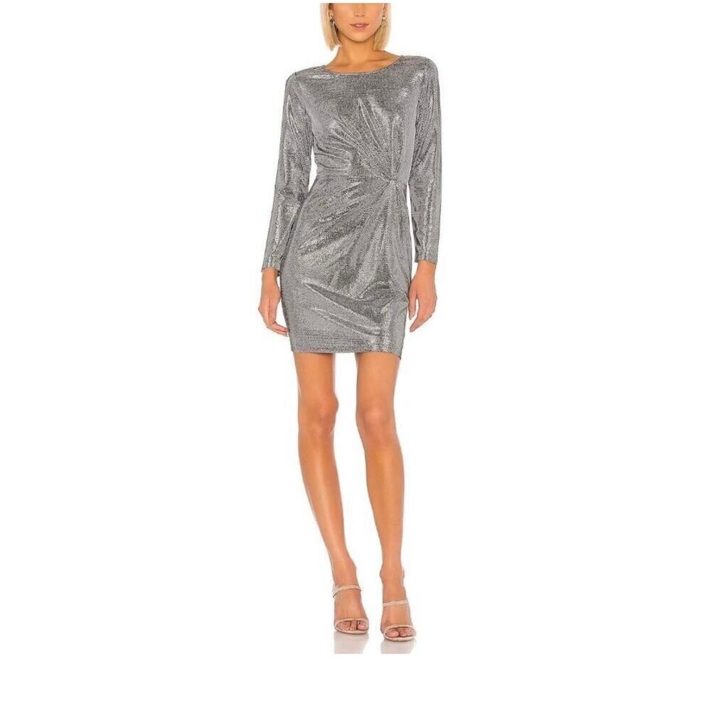 BB Dakota Gunmetal Metallic Silver Dress. Size Large